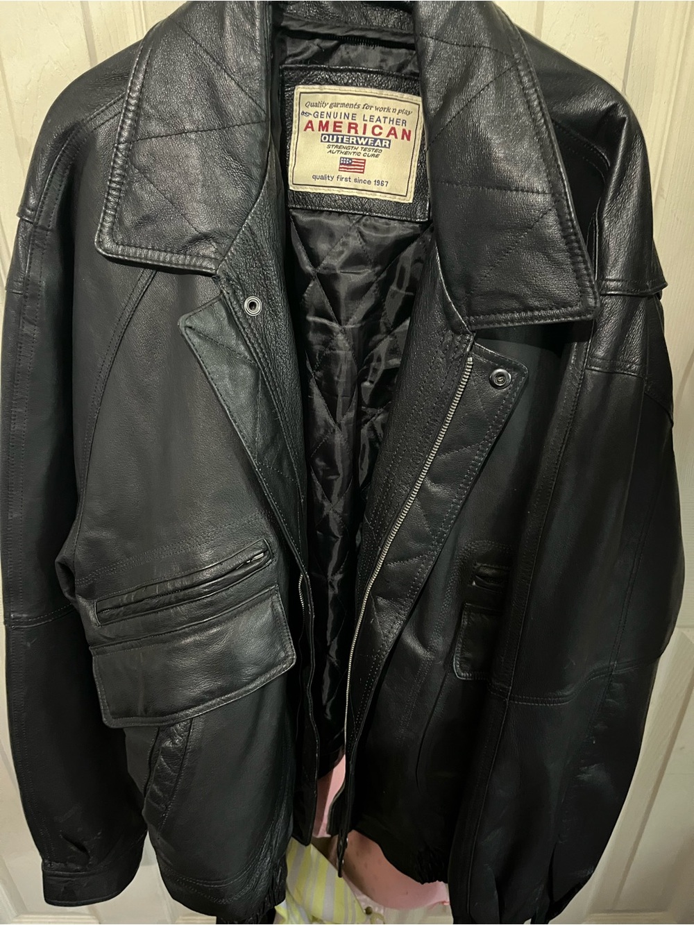 American Outerwear Black Genuine Leather Jacket